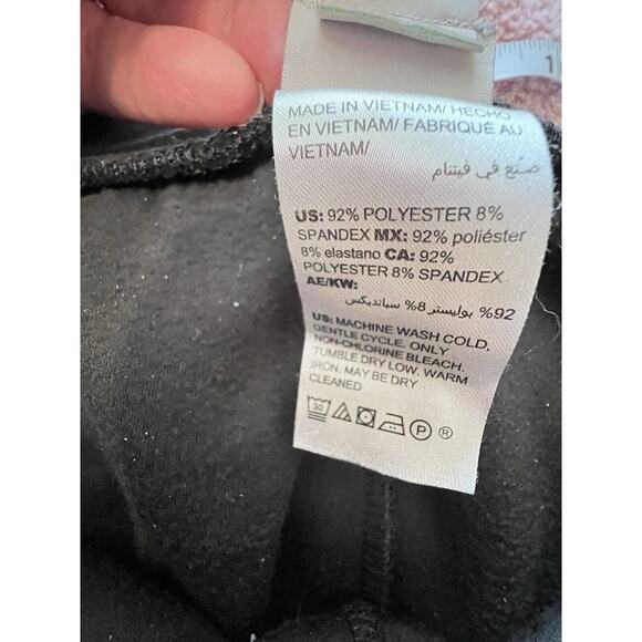 Chico's Zenergy Pants Size 1 Velvet Velour Pull On Travel Comfy Black Pockets - Picture 5 of 7